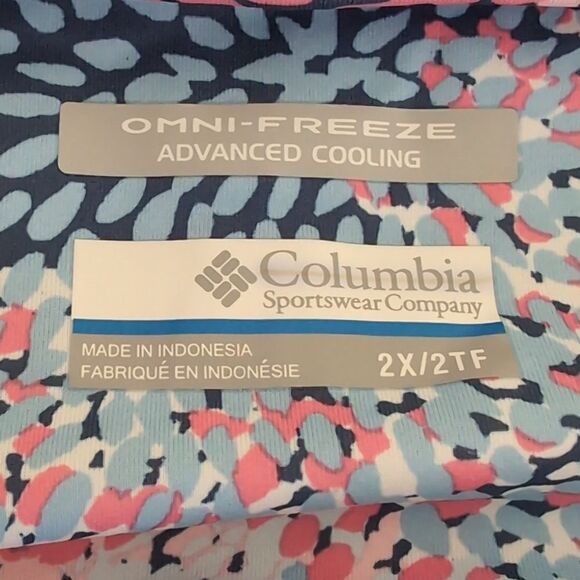 Columbia PFG 2X Pink Blue Tank Dress Omni-Freeze Advanced Cooling - Picture 8 of 9